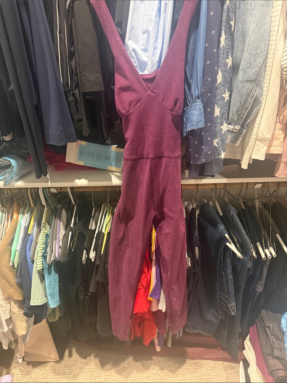 Beyond Yoga Deep Plum Knit Jumpsuit